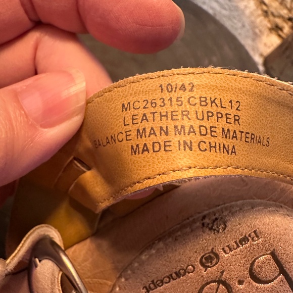 BOC Wedge Heel Sandals with Silvery White Leather Straps.  Size 10 - Picture 6 of 6